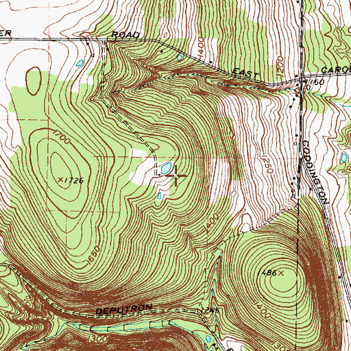 Topographic Map of Arsenaults Field (historical), NY