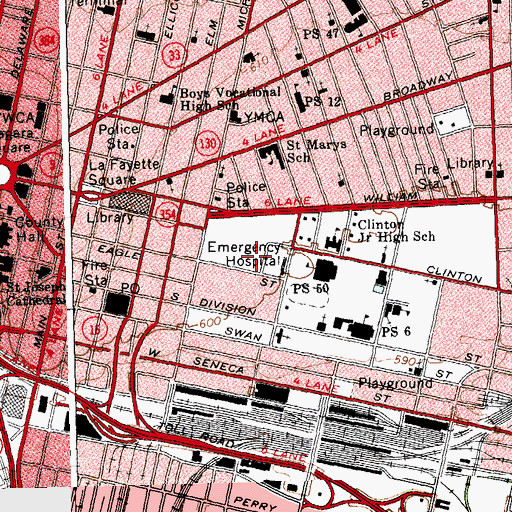 Topographic Map of Sheehan Memorial Hospital Fire Fighters Heliport, NY