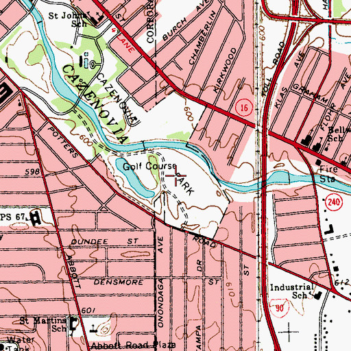 Topographic Map of Mercy Hospital Heliport, NY