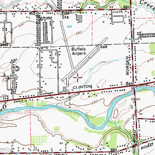 Topographic Map of Buffalo Airfield, NY
