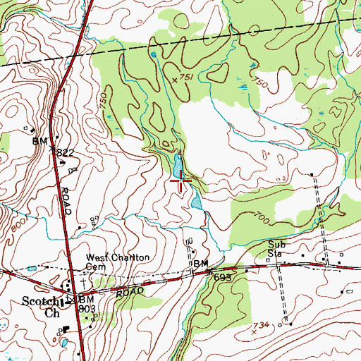 Topographic Map of Westwind Farm Airport, NY