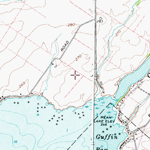 Topographic Map of Chaumont Bay Airport (historical), NY