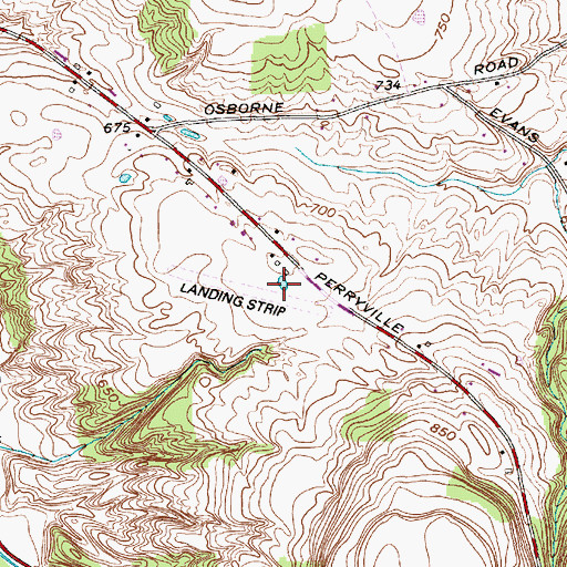 Topographic Map of Luther Airport, NY