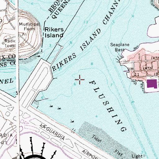 Topographic Map of Edo Seaplane Base, NY