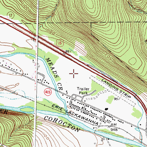 Topographic Map of Corning-Painted Post Airport, NY