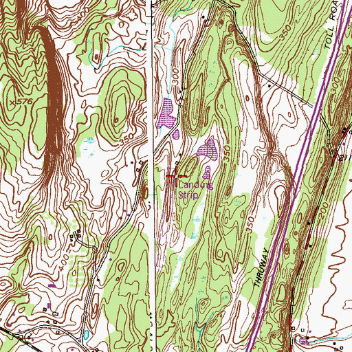 Topographic Map of Deer Run Airport, NY