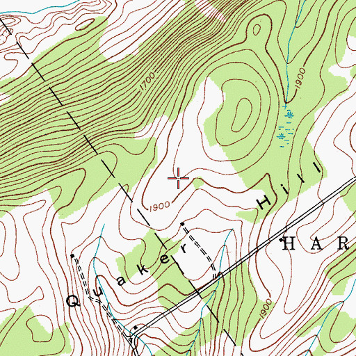 Topographic Map of Mountain Top Airport, NY
