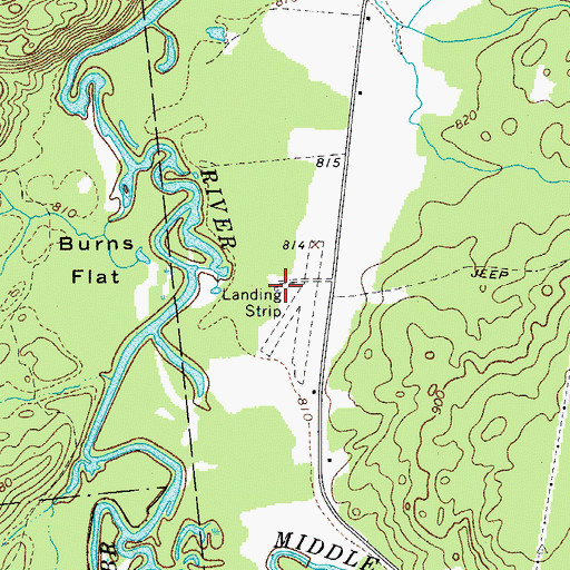 Topographic Map of Moores Airport, NY