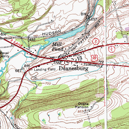 Topographic Map of Duanesburg Airport, NY