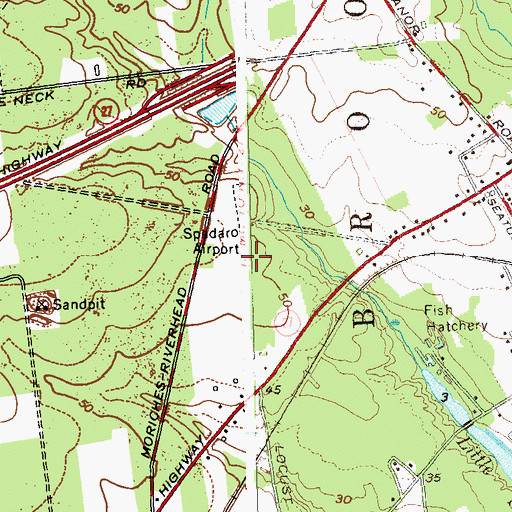 Topographic Map of Spadaro Airport, NY