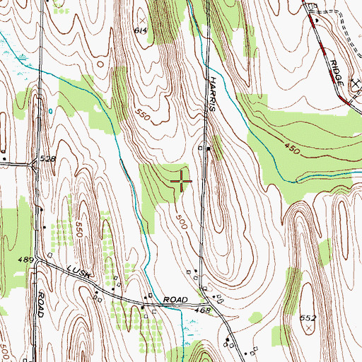 Topographic Map of Oak Ridge Airport, NY