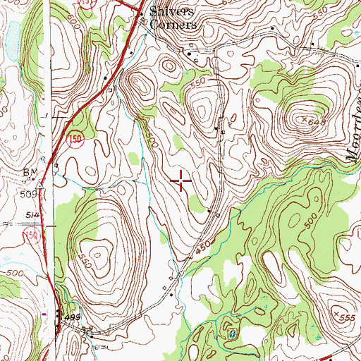Topographic Map of Alexander Farm Airport, NY