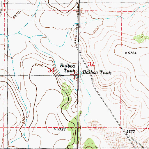 Topographic Map of Balboa Tank, AZ