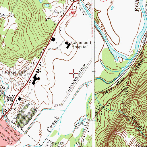 Topographic Map of Joseph Y Resnick Airport, NY