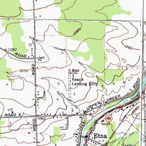 Topographic Map of Keech Airport, NY