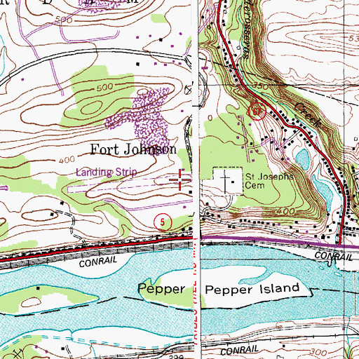 Topographic Map of Amsterdam Airfield, NY