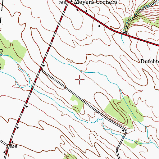 Topographic Map of O'Riley Airport, NY