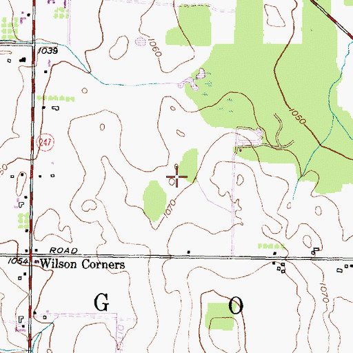 Topographic Map of Midlakes Airport, NY