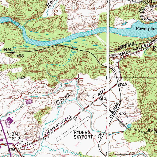 Topographic Map of Ryders Skyport Airport (historical), NY