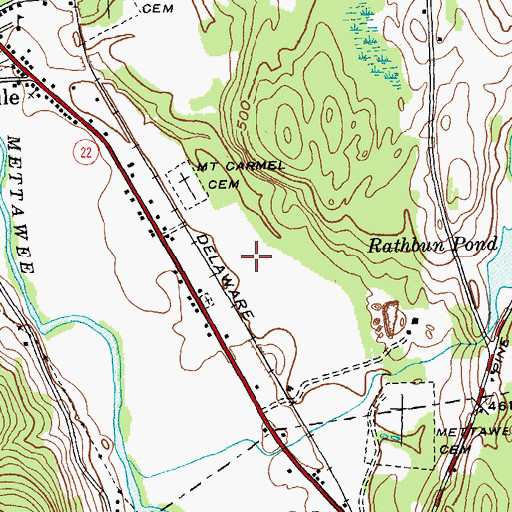 Topographic Map of Granville Airport, NY