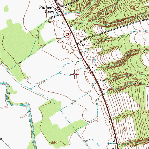 Topographic Map of Seven Gullies Airport, NY