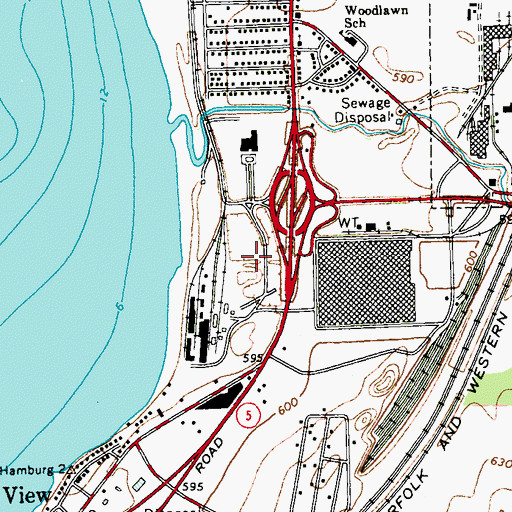 Topographic Map of Heussler Hamburg Heliport, NY