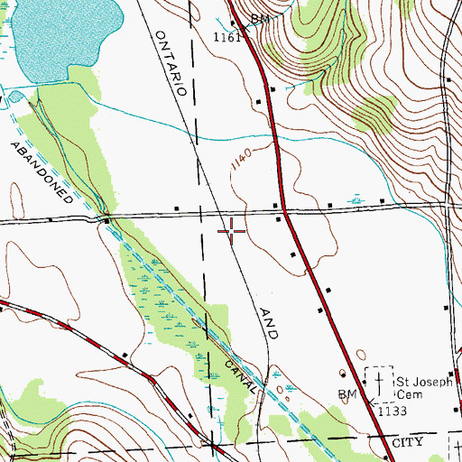 Topographic Map of Hamilton Municipal Airport, NY