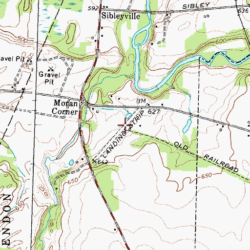 Topographic Map of Smiths Land Base Airport, NY