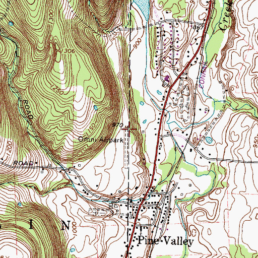 Topographic Map of Omni Airpark, NY