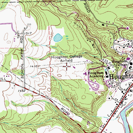 Topographic Map of Houghton College Airport (historical), NY