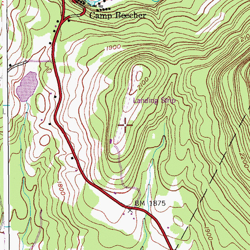 Topographic Map of Hunter Mountain Airport, NY
