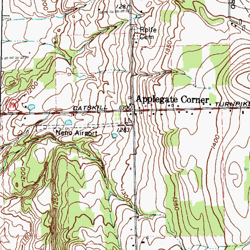 Topographic Map of Neno Airport, NY