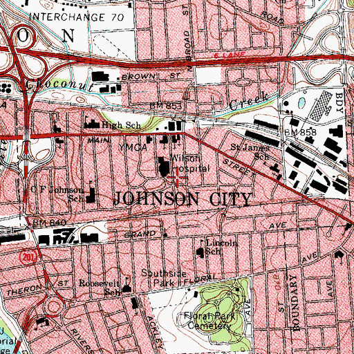 Topographic Map of Wilson Hospital Heliport, NY