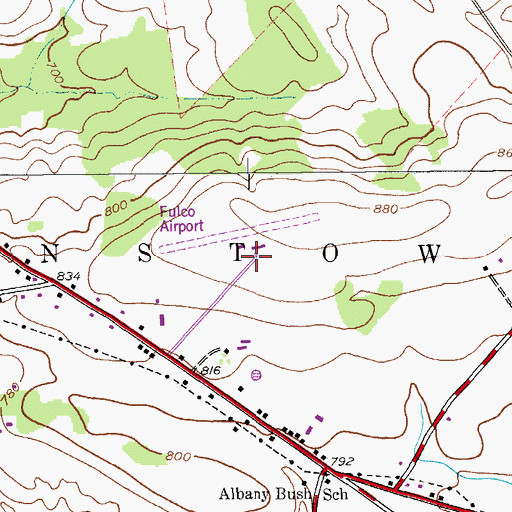 Topographic Map of Fulton County Airport, NY