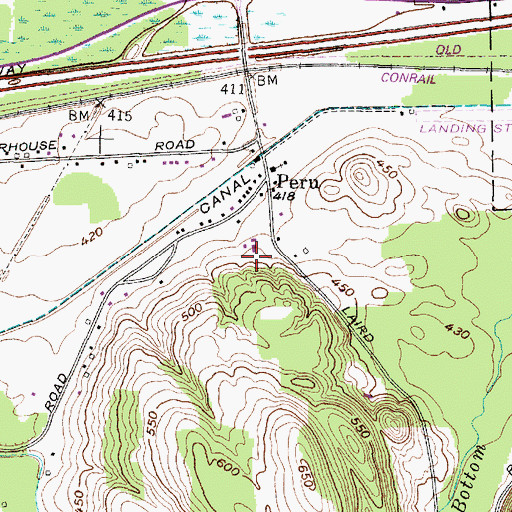 Topographic Map of Anthonson Airport, NY