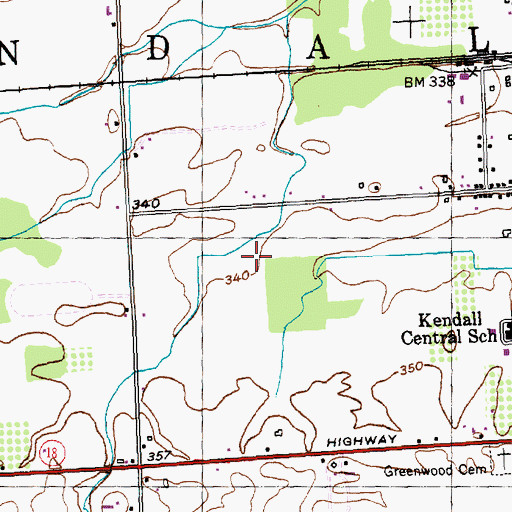 Topographic Map of Maynard's Airport, NY