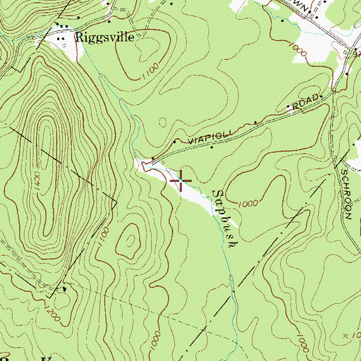 Topographic Map of Piolis Brookside Airport, NY