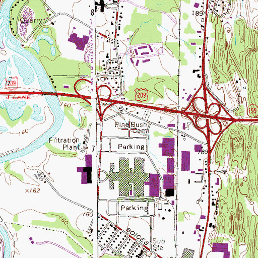 Topographic Map of IBM Kingston Plant Heliport, NY