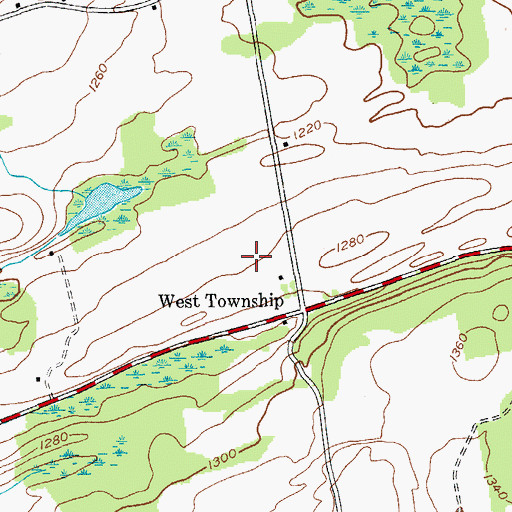 Topographic Map of West Township Airport, NY