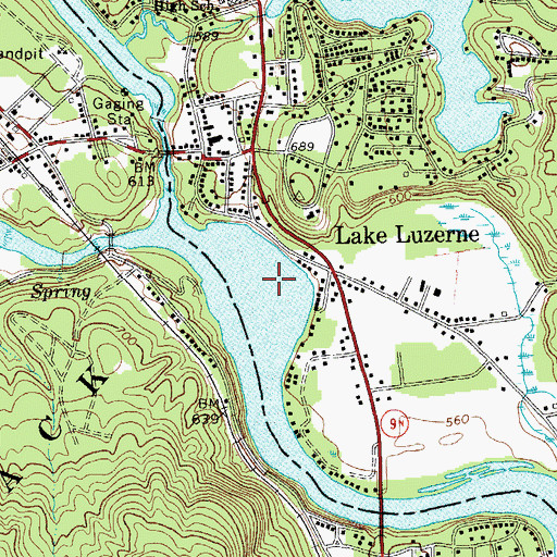 Topographic Map of Lake Luzerne Seaplane Base, NY