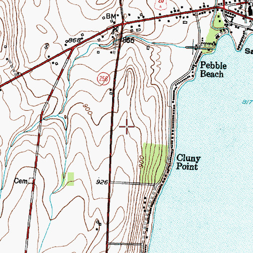 Topographic Map of Lakeville Airport, NY