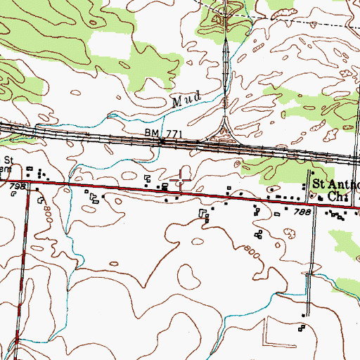 Topographic Map of Le Roy Airport, NY