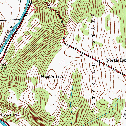 Topographic Map of Maben Airport, NY