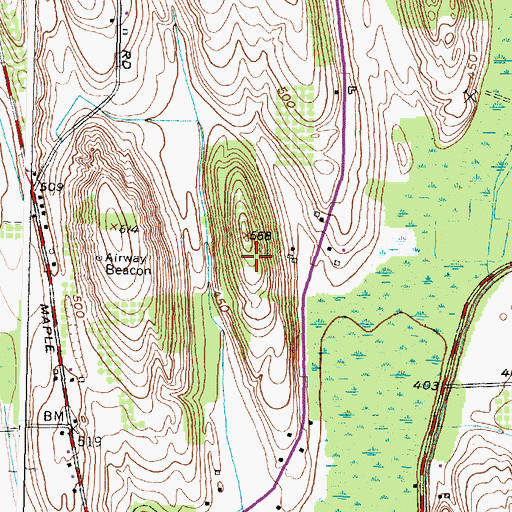Topographic Map of D'Amico Airport, NY