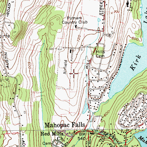 Topographic Map of Mahopac Airport (historical), NY
