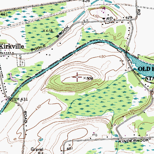 Topographic Map of Poolsbrook Aerodrome, NY