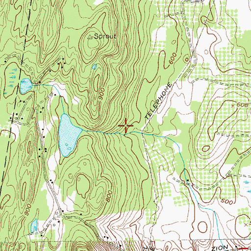Topographic Map of Marlboro Airport (historical), NY