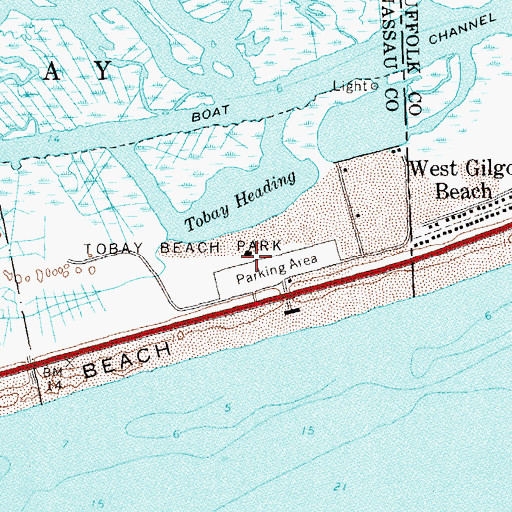 Topographic Map of Tobay Beach Park Heliport, NY