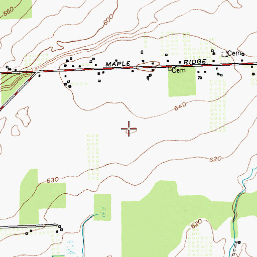 Topographic Map of Maple Ridge Airport, NY