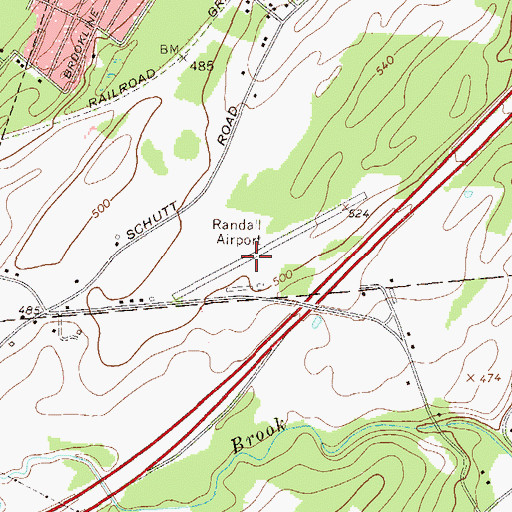 Topographic Map of Randall Airport, NY